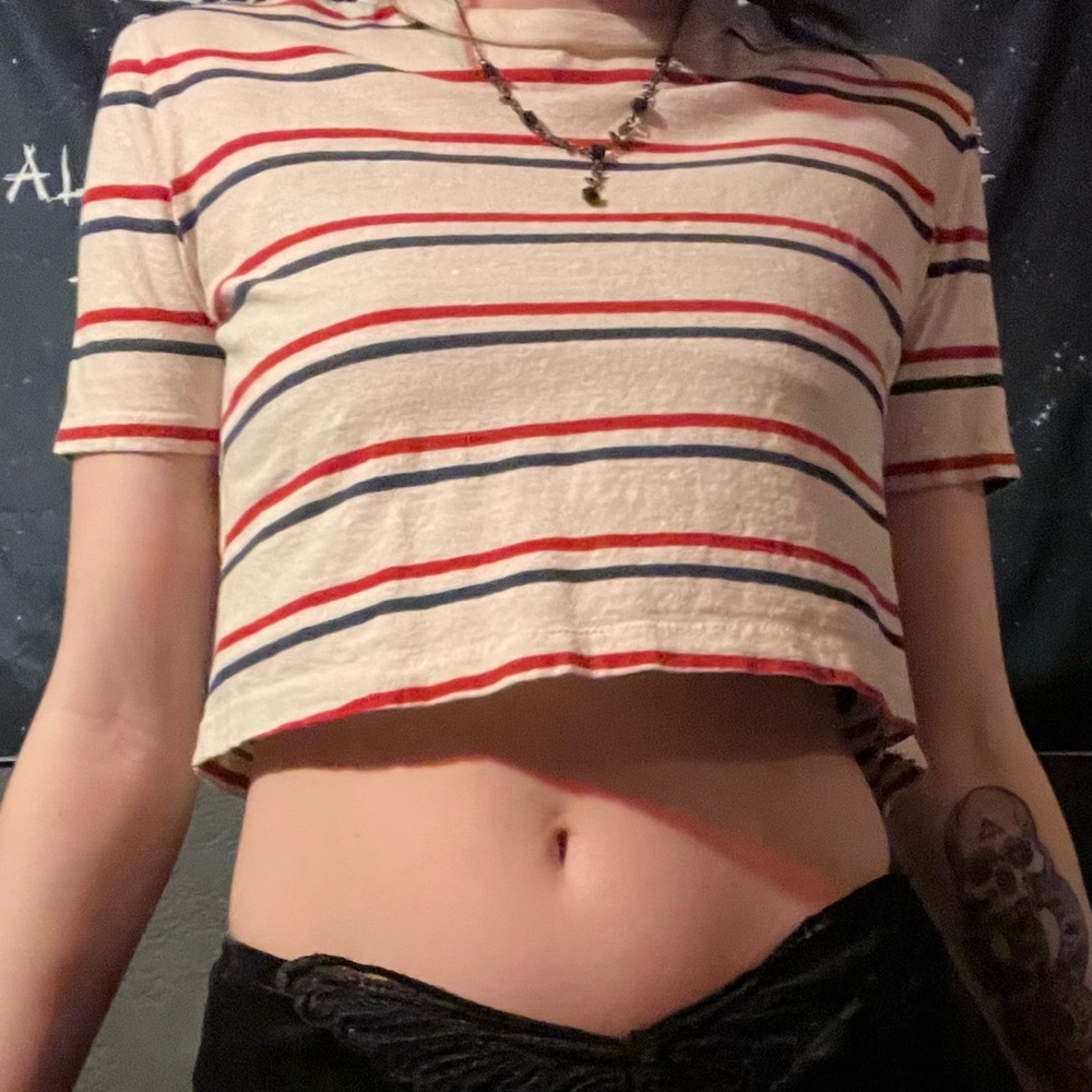 Rue21 Red and Blue Crop Top